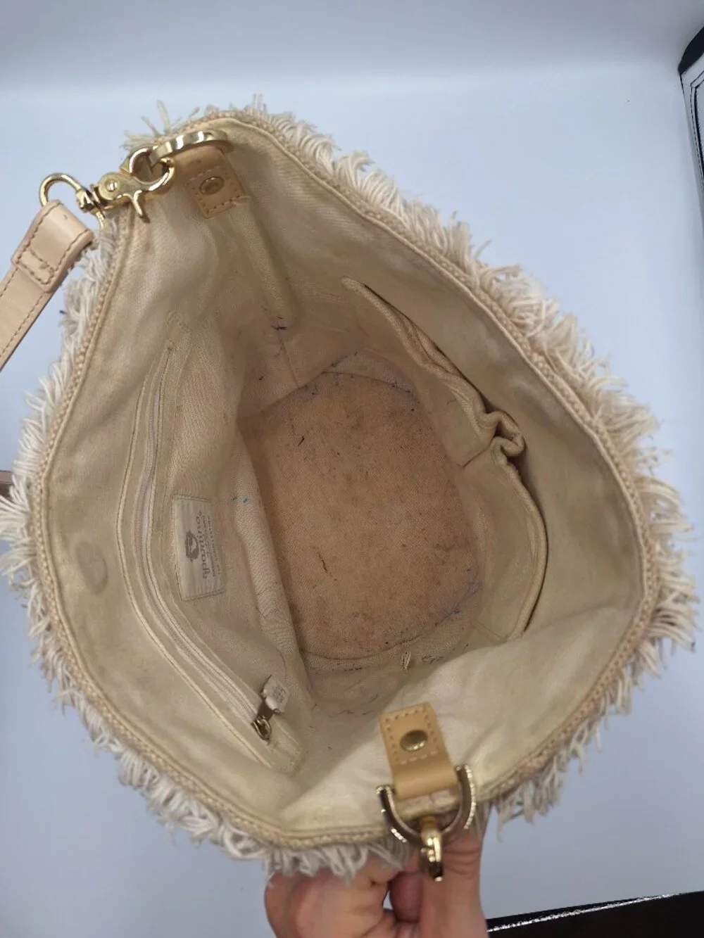 Spartina 449 Floral Embroidered Tapestry Bucket Bag Hobo Crossbody Purse